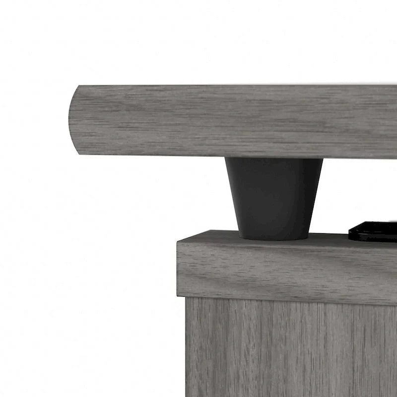 Bureau assis-debout en forme de L à 3 positions de 72 W avec huche, par Bush Furniture