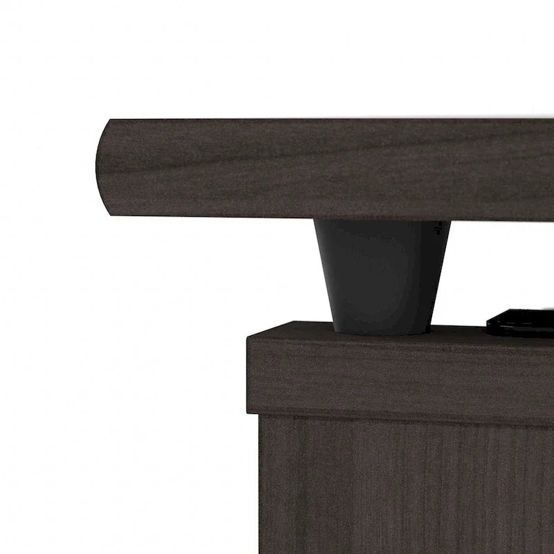 Bureau assis-debout en forme de L à 3 positions de 72 W avec huche, par Bush Furniture