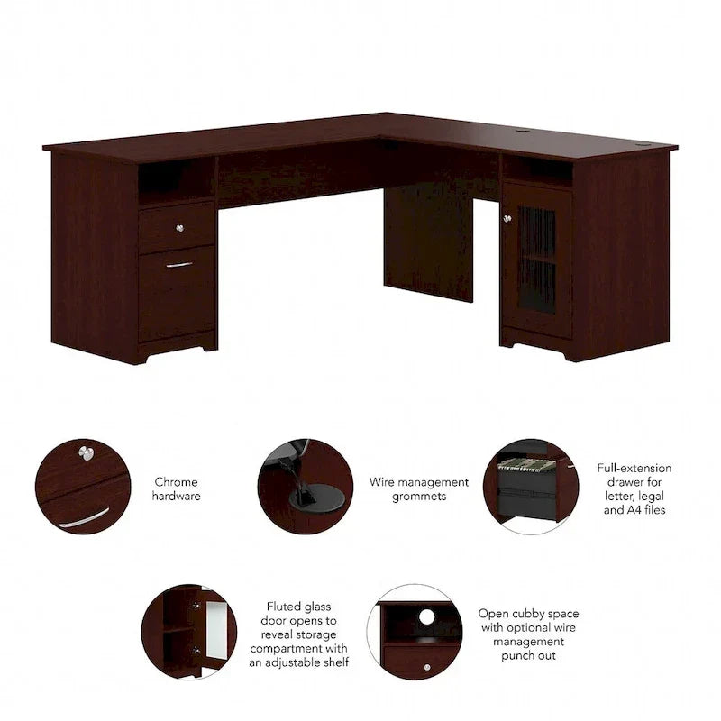 Bureau d'ordinateur en L Cabot 72W avec rangement par Bush Furniture