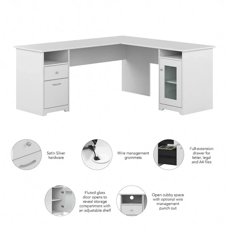 Bureau d'ordinateur en L Cabot 72W avec rangement par Bush Furniture