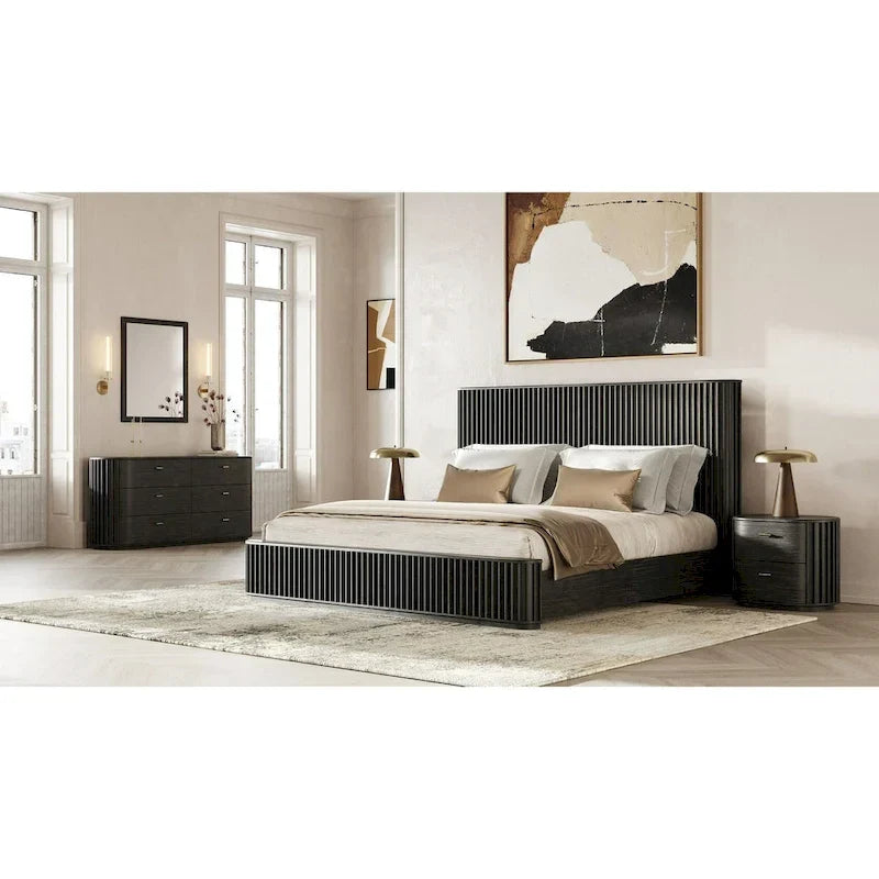 Commode moderne en acacia noir Modrest Fields