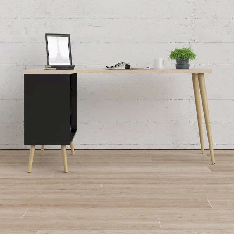 Bureau d'angle 2 tiroirs 3 étagères Carson Carrington Kristiansund