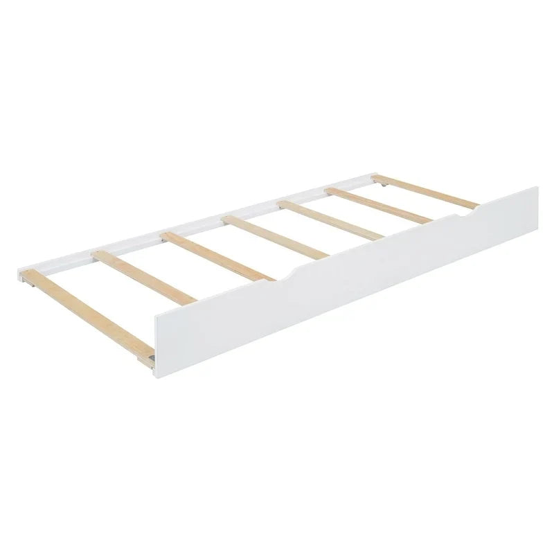 Lit plateforme en bois rotin bohème Queen avec tête de lit en bois, lit gigogne et 2 tiroirs de rangement
