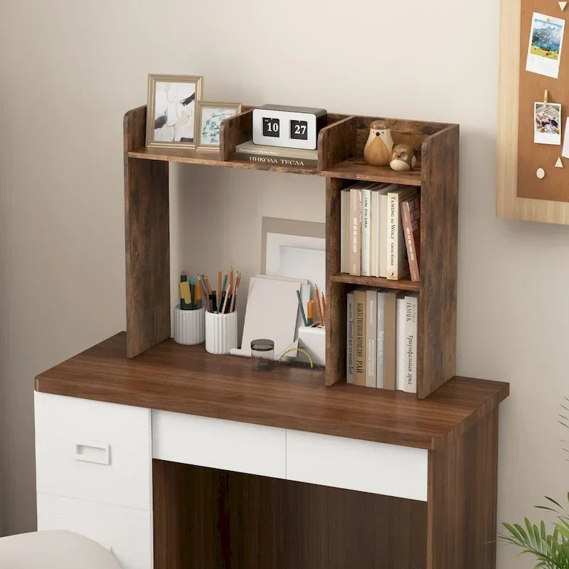 Costway Étagère de bureau Bibliothèque Organisateur de rangement de bureau Présentoir