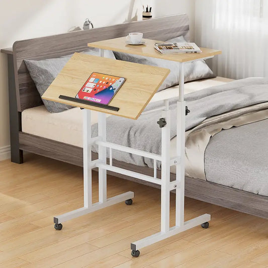 Pupitres roulants portables de 49,5 pouces, petits bureaux debout réglables en hauteur, bureaux debout mobiles avec roulettes