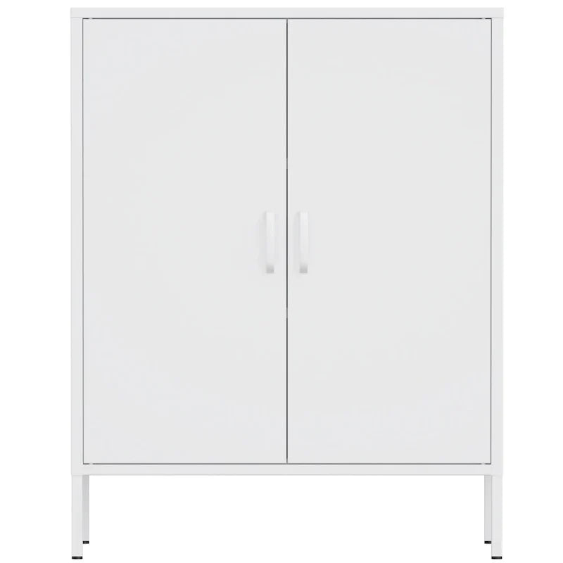 Casier de rangement métallique de 101,6 cm de haut, avec 2 portes, adapté aux maisons, bureaux et cafés.