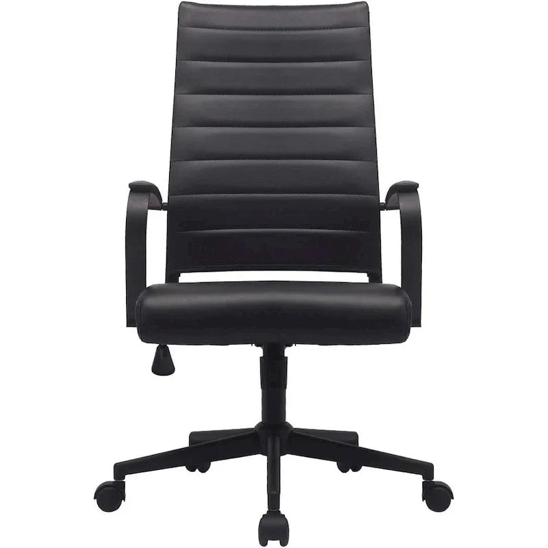 Fauteuil de bureau moderne à dossier haut, en cuir PU nervuré, pivotant et inclinable, pour salle de conférence, chaise de bureau avec coussin, pour patron