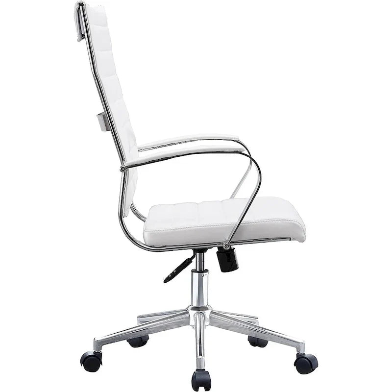 Fauteuil de bureau moderne à dossier haut, en cuir PU nervuré, pivotant et inclinable, pour salle de conférence, chaise de bureau avec coussin, pour patron