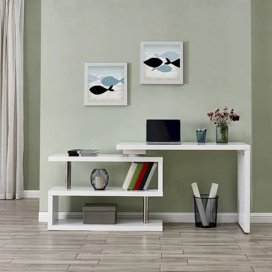 Bureau pivotant Ballintoy avec étagères de SEI Furniture