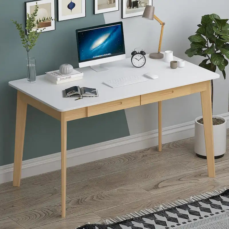Bureau d'ordinateur Kerrogee 47,2 en bois avec 2 tiroirs - 4 couleurs