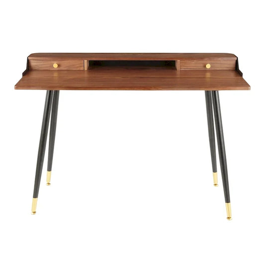 Bureau d'ordinateur Carson Carrington Creggan Mid-Century Modern en métal noir et bois