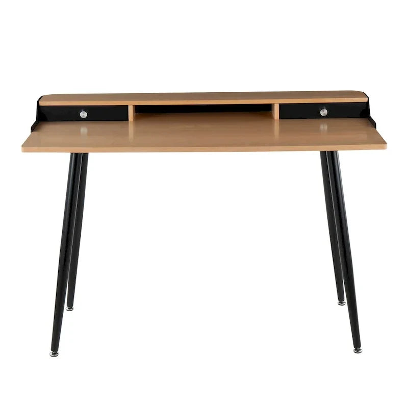 Bureau d'ordinateur Carson Carrington Creggan Mid-Century Modern en métal noir et bois