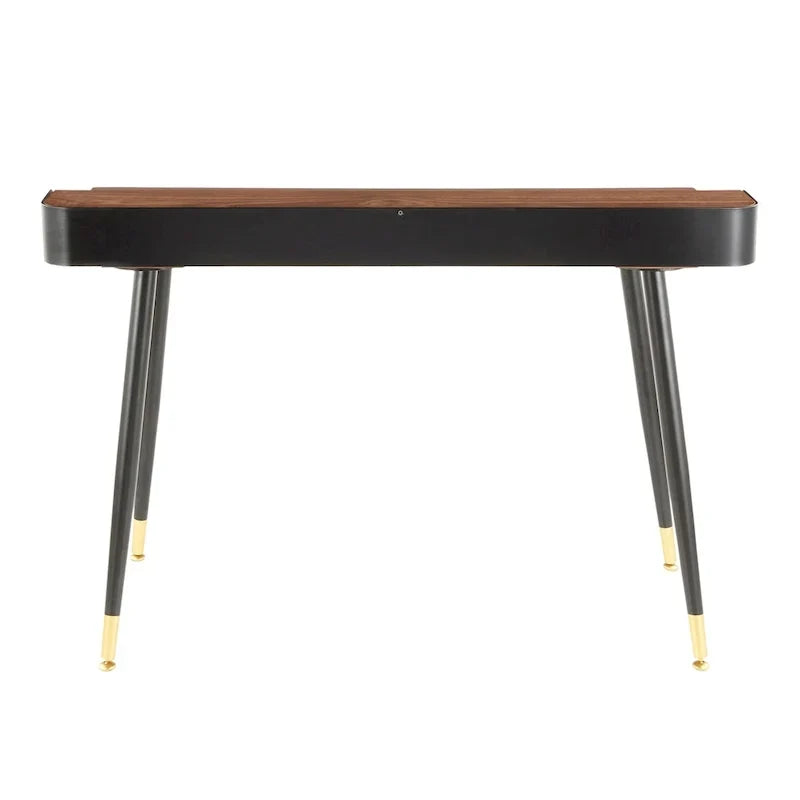 Bureau d'ordinateur Carson Carrington Creggan Mid-Century Modern en métal noir et bois