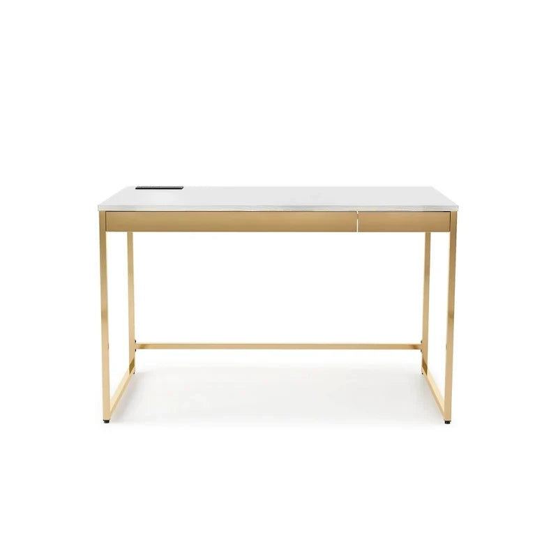 Bureau informatique Arthur Modern 122 cm en acier avec ports de charge par Furniture of America