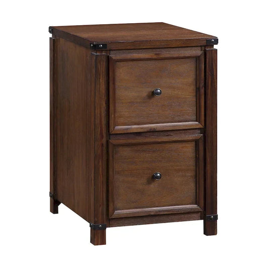 Meuble classeur à deux tiroirs OS Home & Office Furniture en placage de bois de noyer brossé