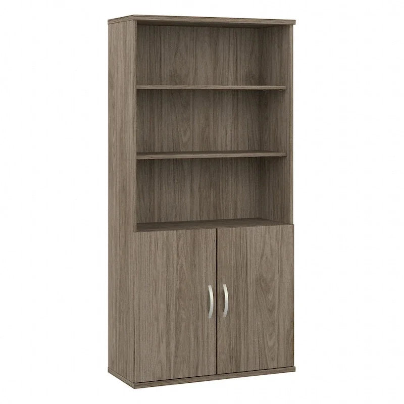 Bibliothèque hybride 5 étagères avec portes de Bush Business Furniture