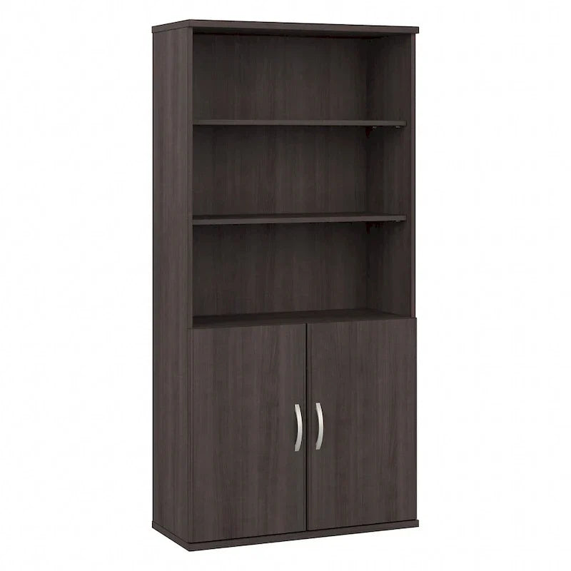 Bibliothèque hybride 5 étagères avec portes de Bush Business Furniture