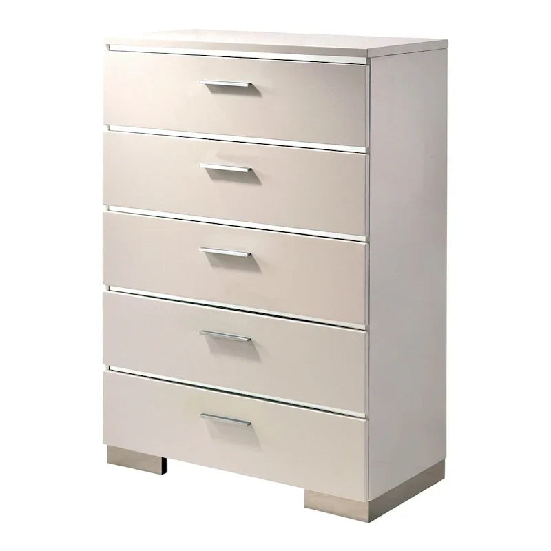 Ensemble lit et commode haute 2 pièces contemporain Champs en bois massif Furniture of America