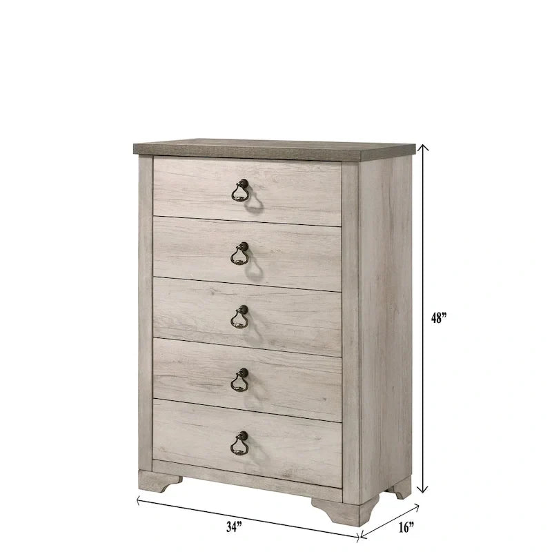 Parure de chambre 5 pièces avec tête de lit panneaux en bois flotté rustique Anallese