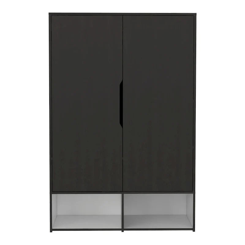 Armoire double rose FM Furniture avec tringle