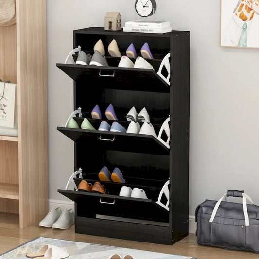 Meuble à chaussures tendance de 23,6 W avec 3 grands tiroirs dépliants