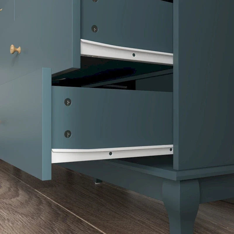 Commode laquée 55.1 po (140 cm) de largeur, coffre de rangement, commode de chambre à coucher