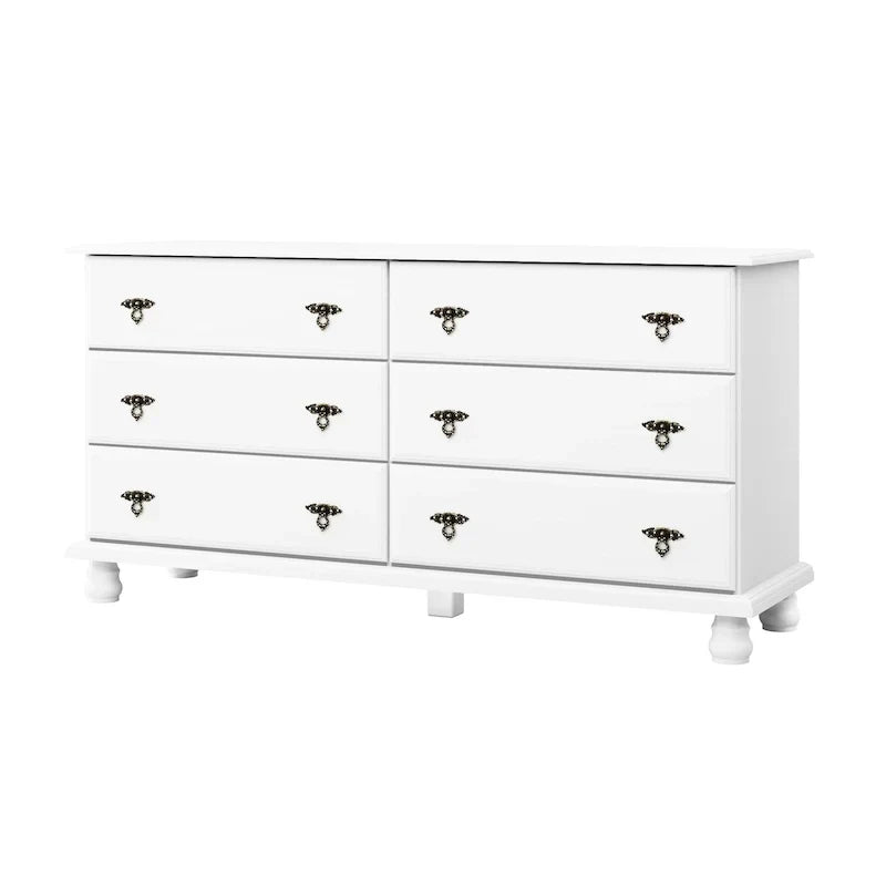 Commode traditionnelle Palace Imports 100 % en bois massif Kyle 6 tiroirs avec miroir en option