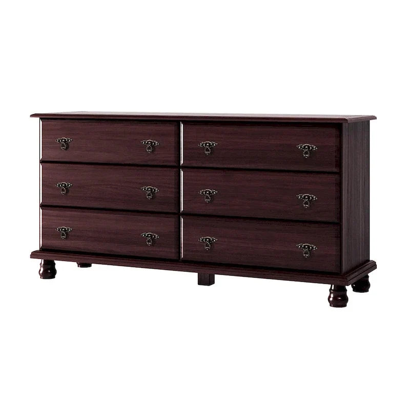 Commode traditionnelle Palace Imports 100 % en bois massif Kyle 6 tiroirs avec miroir en option