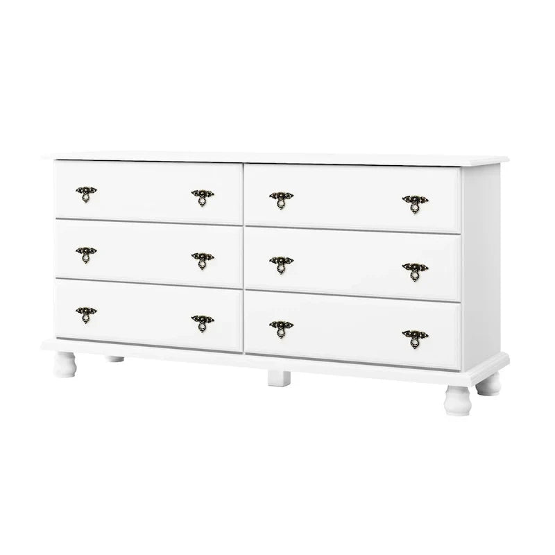Commode traditionnelle Palace Imports 100 % en bois massif Kyle 6 tiroirs avec miroir en option