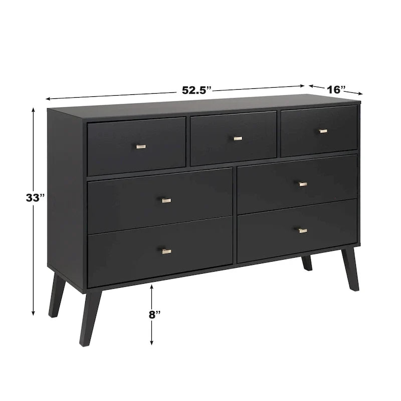 Commode à 7 tiroirs Prepac Milo de style Mid-Century