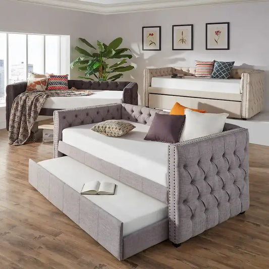 Lit de repos capitonné Knightsbridge Twin Tufted Nailhead par iNSPIRE Q Artisan