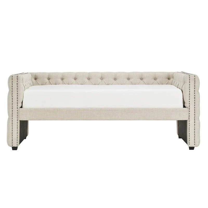Lit de repos capitonné Knightsbridge Twin Tufted Nailhead par iNSPIRE Q Artisan