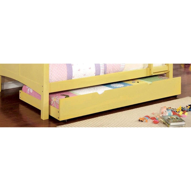 Lit gigogne moderne en bois massif avec roulettes de la marque Furniture of America