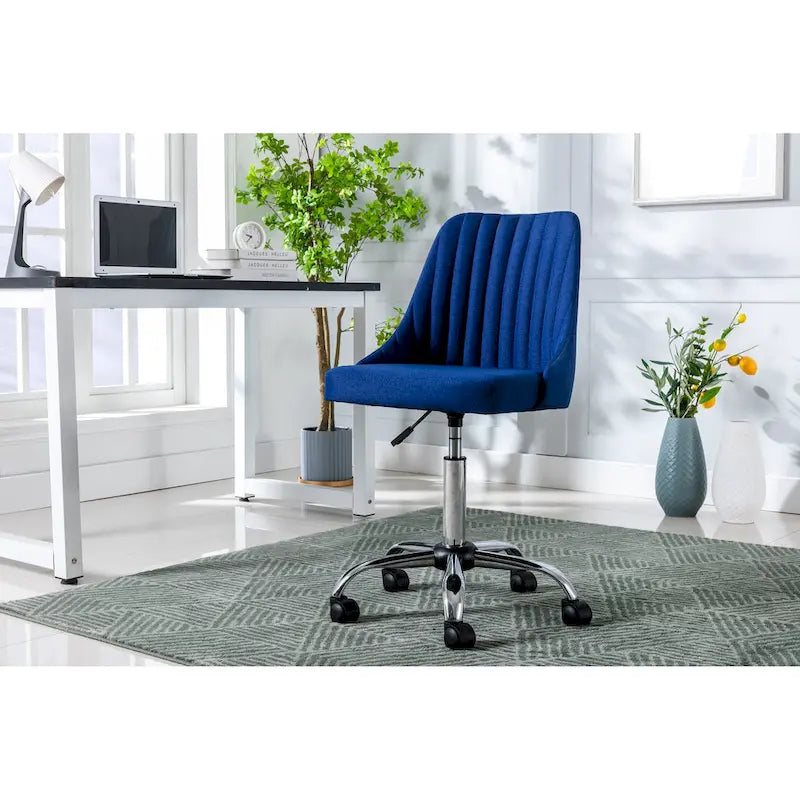 Chaise de bureau Porthos Home Jarvis en tissu rembourré avec base chromée