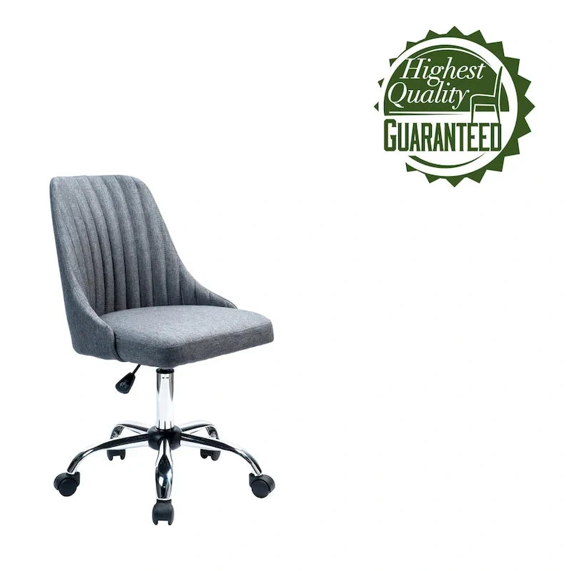 Chaise de bureau Porthos Home Jarvis en tissu rembourré avec base chromée