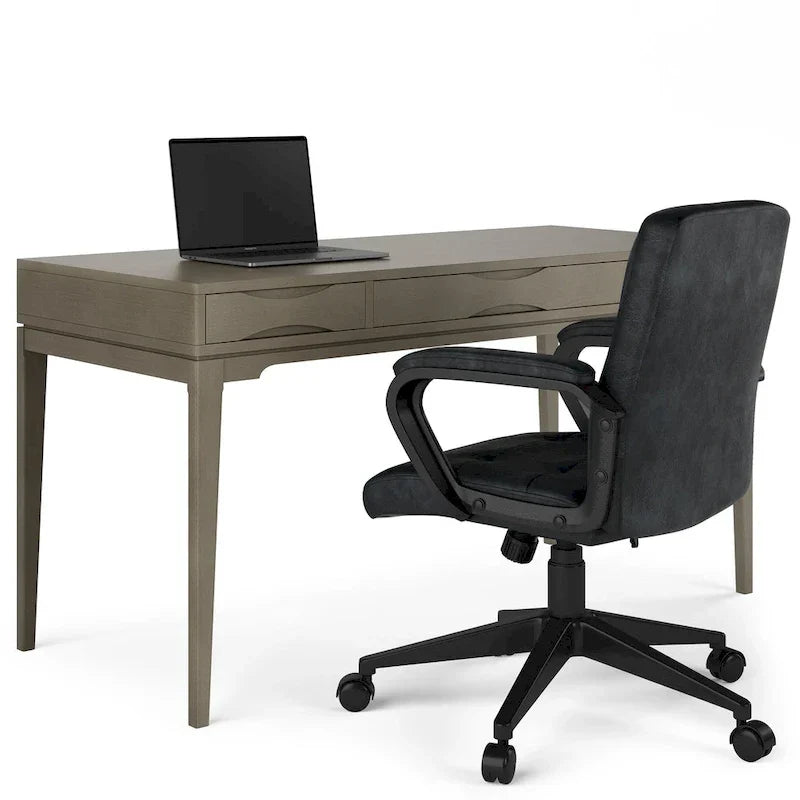 WYNDENHALL Pearson Bureau d'écriture professionnel en bois massif de 152 cm de large, style moderne du milieu du siècle