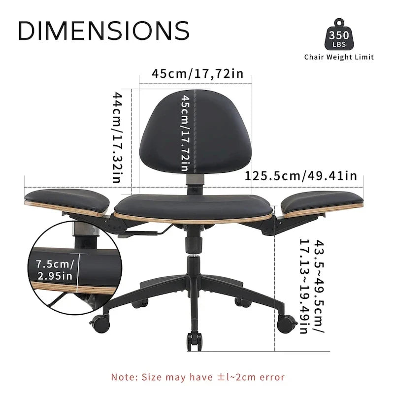 Chaise de méditation ergonomique noire réglable Fauteuil de bureau à domicile multi-positions