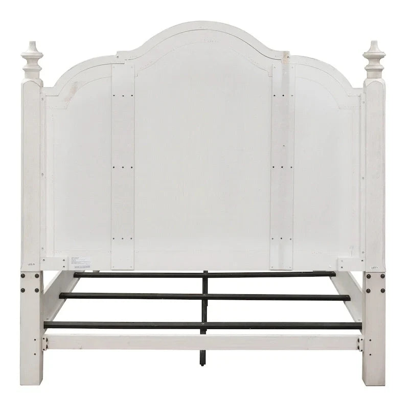 Lit à baldaquin king Farmhouse Reimagined Antique White and Chestnut