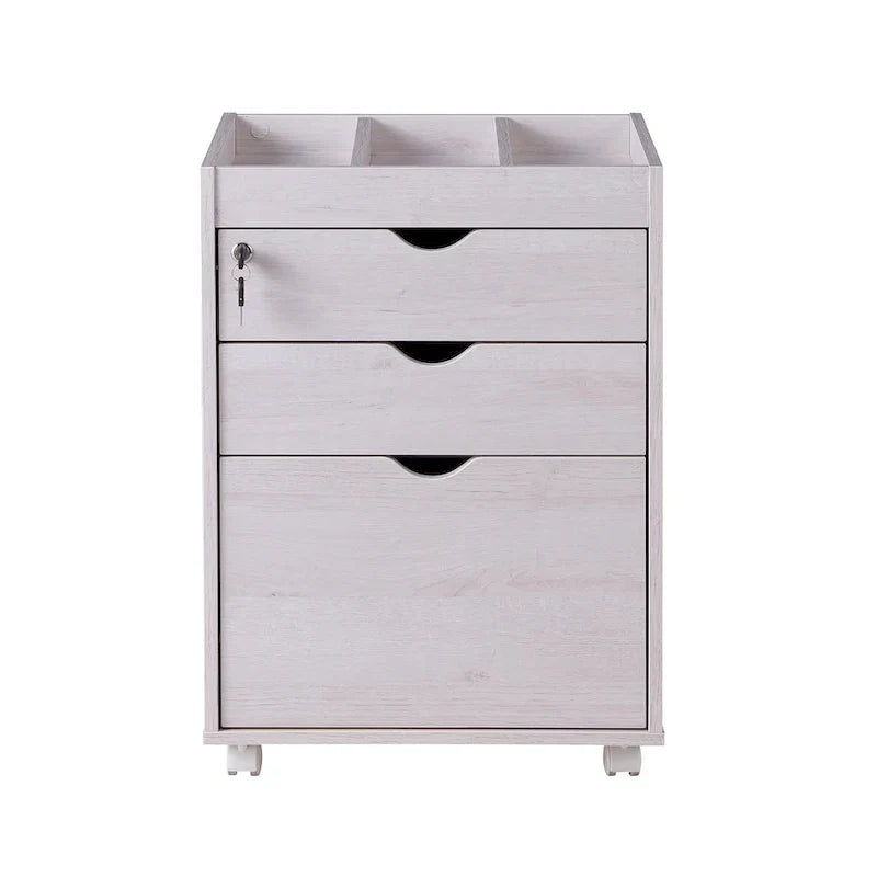 Jolene – Meuble de classement contemporain mobile et verrouillable à 3 tiroirs par Furniture of America