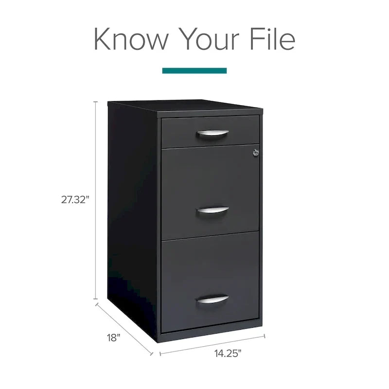 Classeur vertical Space Solutions à 3 tiroirs format lettre avec tiroir plumier, anthracite