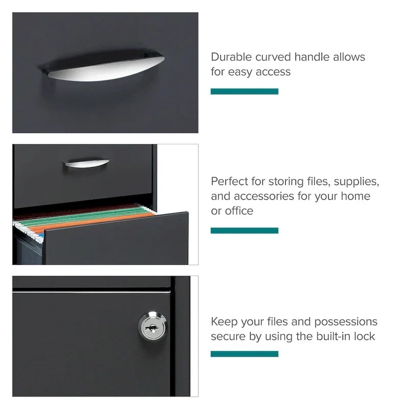Classeur vertical Space Solutions à 3 tiroirs format lettre avec tiroir plumier, anthracite