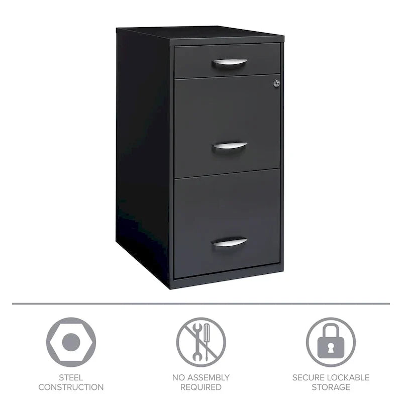Classeur vertical Space Solutions à 3 tiroirs format lettre avec tiroir plumier, anthracite