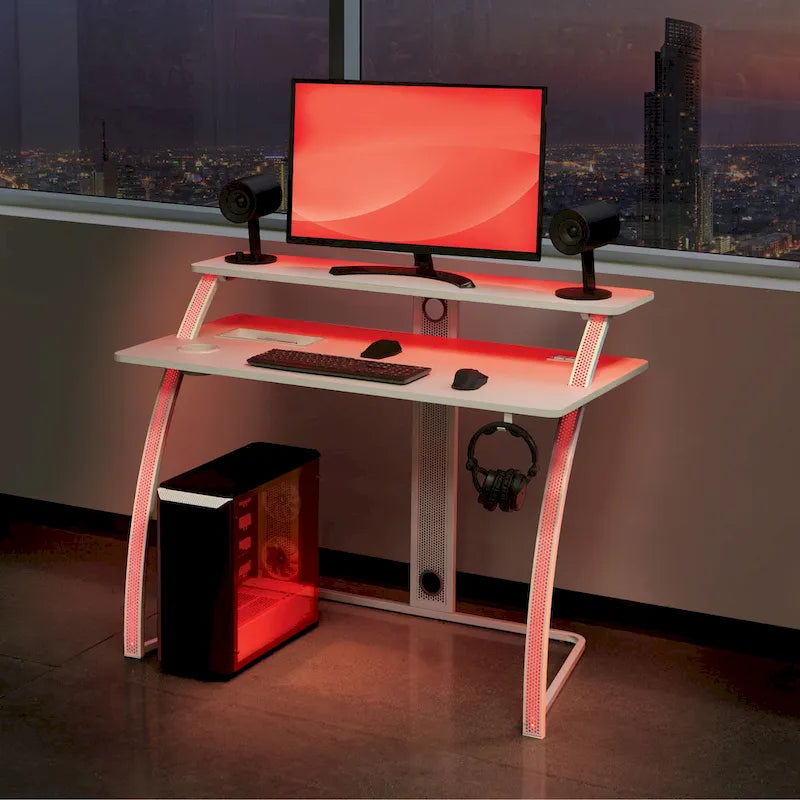 Bureau de jeu Battlestation Code 30, fini blanc