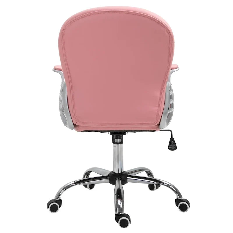 Vinsetto Chaise de Bureau en Faux Cuir, Dossier Matelassé, Roulettes Pivotantes, Chaise de Travail avec Accoudoirs Réglables en Hauteur