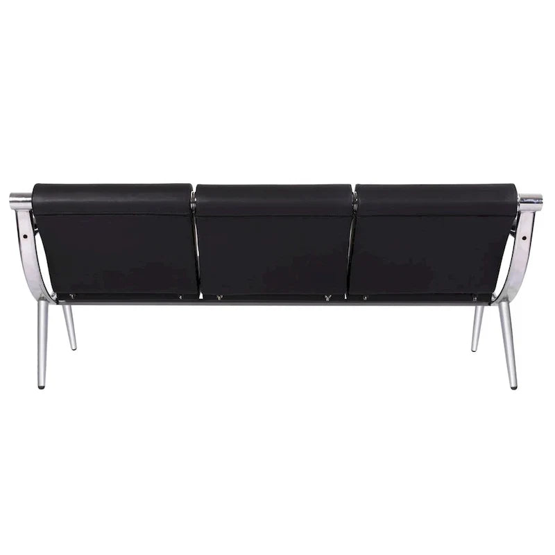 Kinbor - Chaise d'attente 3 places, Banc de réception en cuir PU pour aéroport, Chaise visiteur pour banque, salon, bureau, hôpital