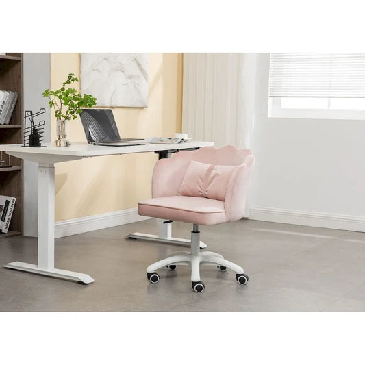 Fauteuil de bureau en velours festonné Taio Porthos Home avec base en nylon