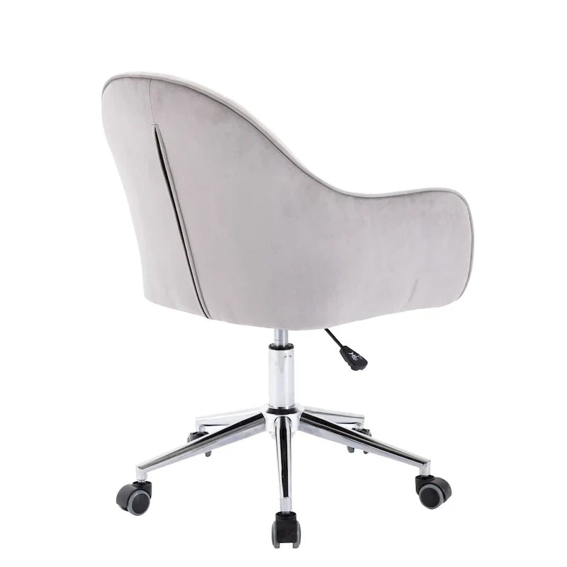 Chaise de bureau pivotante réglable en velours tufté Corvus Hernals