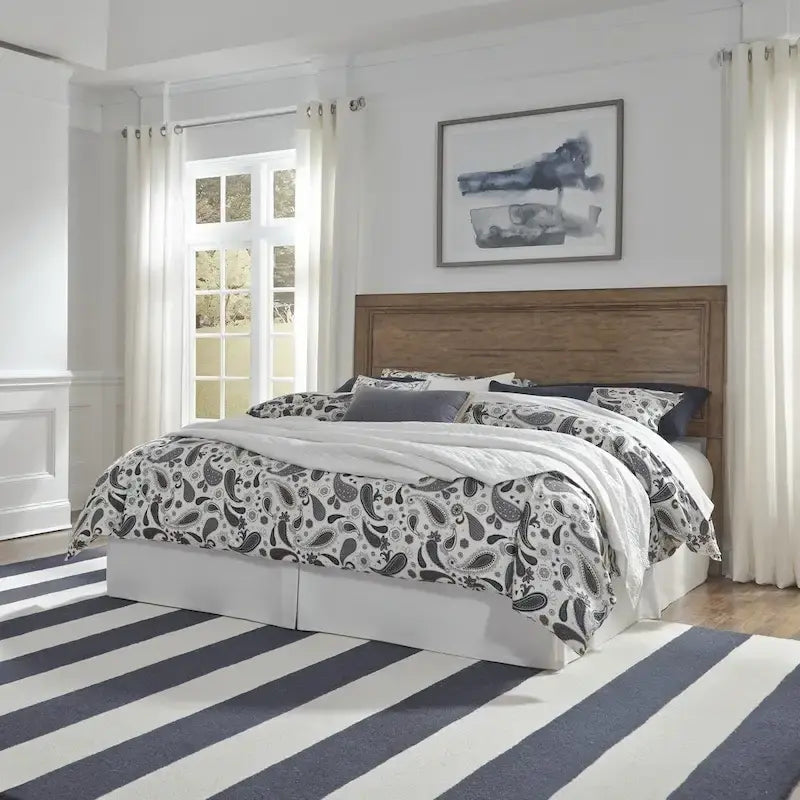 Tête de lit King size en bois et placage Wallace Aged Toffee de Carbon Loft