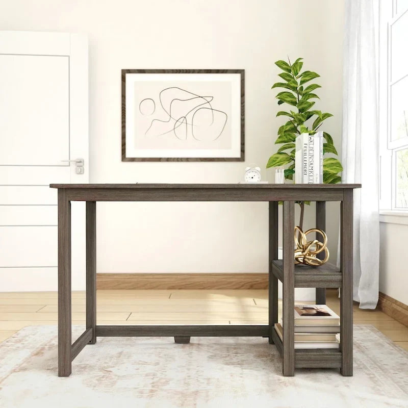 Bureau planches et poutres avec bibliothèques