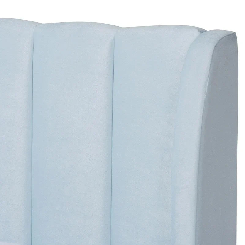 Lit plateforme Silver Orchid Bruce Glam en tissu velours